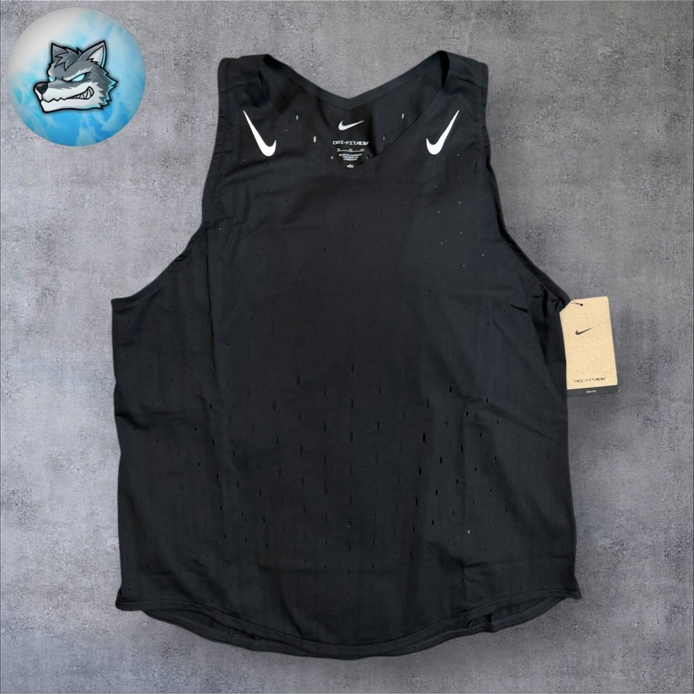 Nike Dri-FIT ADV Aeroswift Running Singlet Tank Top Black Women Sz XL FN2504-010